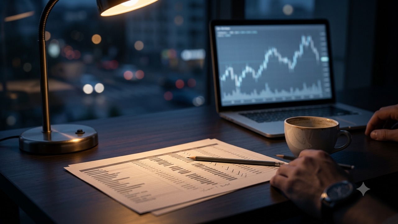 Registro manual de operaciones de backtesting en una hoja de cálculo impresa