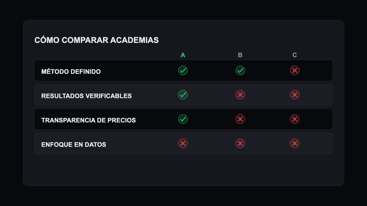 Mejores academias de trading: comparación de programas de formación sobre una mesa de estudio